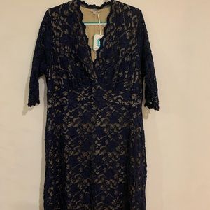 NWT KIYONNA NAVY BLUE LACE DRESS SIZE 3X